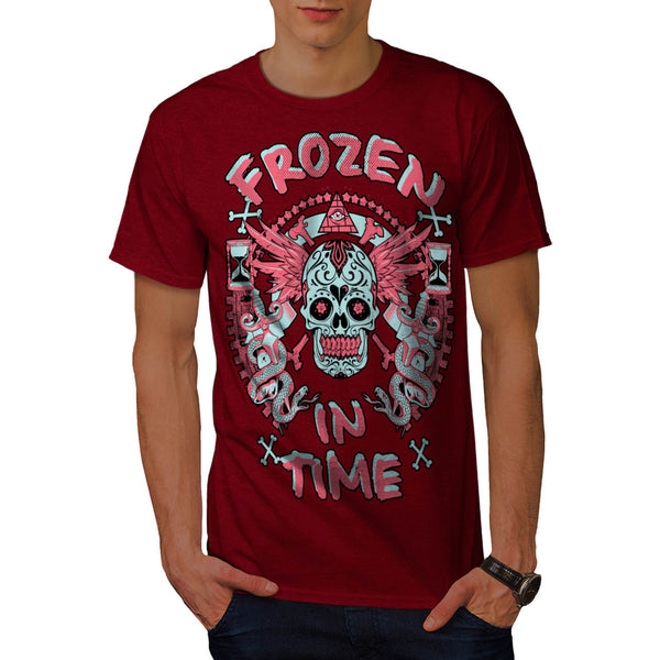 Frozen In Time Skull Mens T-Shirt