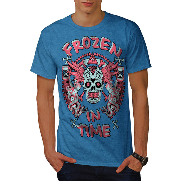 Frozen In Time Skull Mens T-Shirt