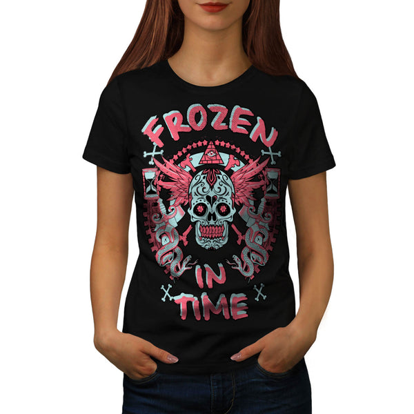Frozen In Time Skull Womens T-Shirt