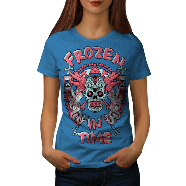 Frozen In Time Skull Womens T-Shirt