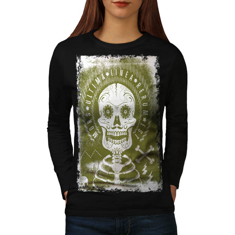 Skeleton Latin Dead Womens Long Sleeve T-Shirt