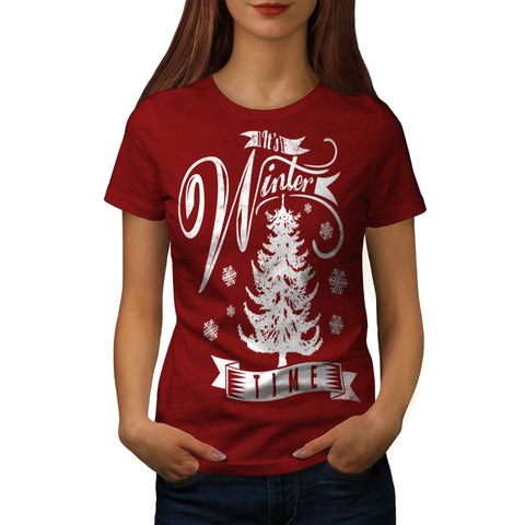 Winter Time Xmas Snow Womens T-Shirt