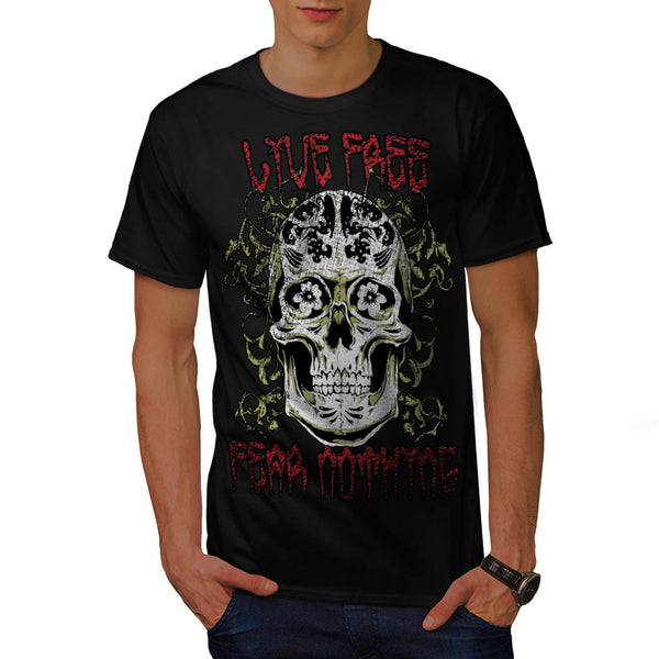 Monster Skull Fear Mens T-Shirt