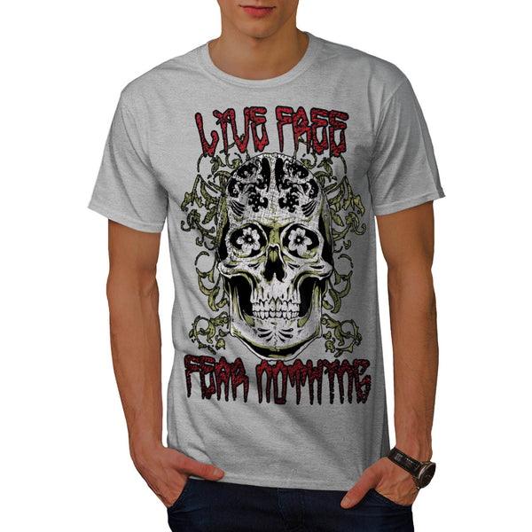 Monster Skull Fear Mens T-Shirt