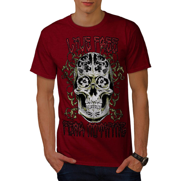 Monster Skull Fear Mens T-Shirt