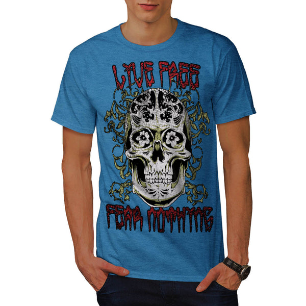 Monster Skull Fear Mens T-Shirt