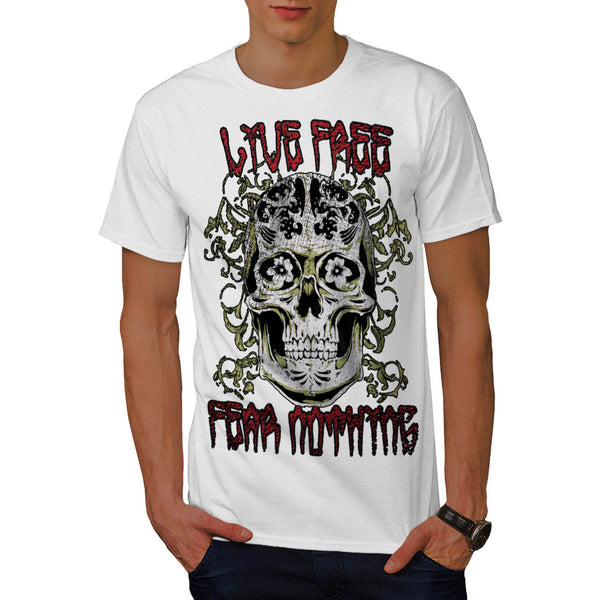 Monster Skull Fear Mens T-Shirt