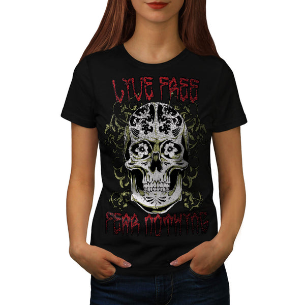 Monster Skull Fear Womens T-Shirt