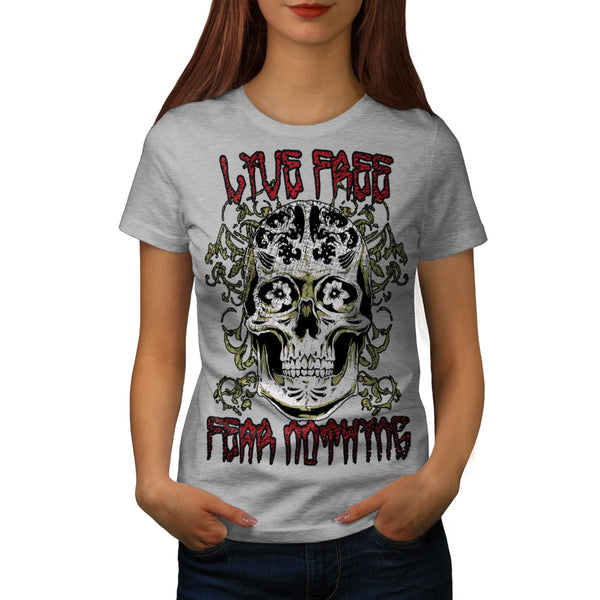 Monster Skull Fear Womens T-Shirt
