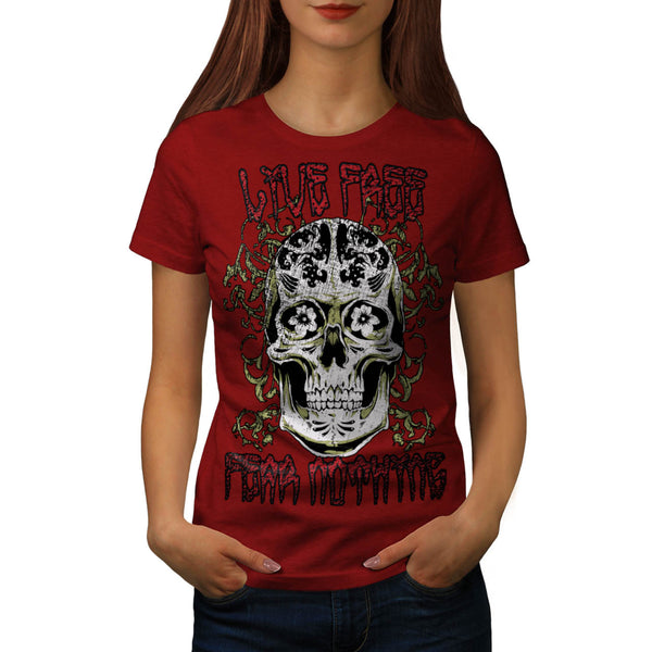 Monster Skull Fear Womens T-Shirt