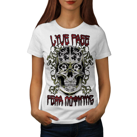 Monster Skull Fear Womens T-Shirt