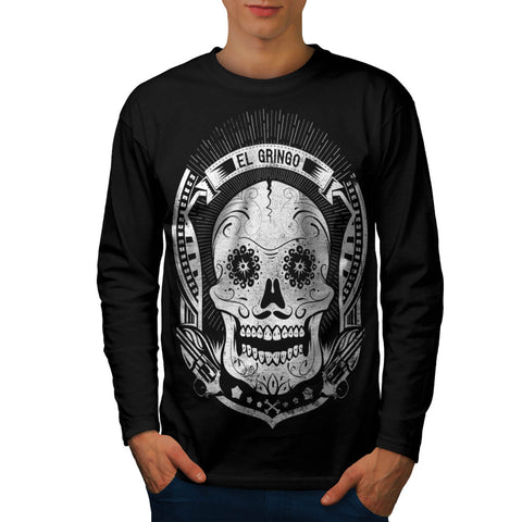 Mexican Skull Death Mens Long Sleeve T-Shirt