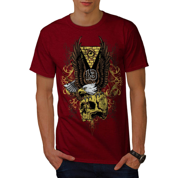 Evil Eagle Bird Skull Mens T-Shirt