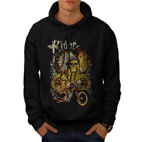 Indian Bike Rider USA Mens Hoodie