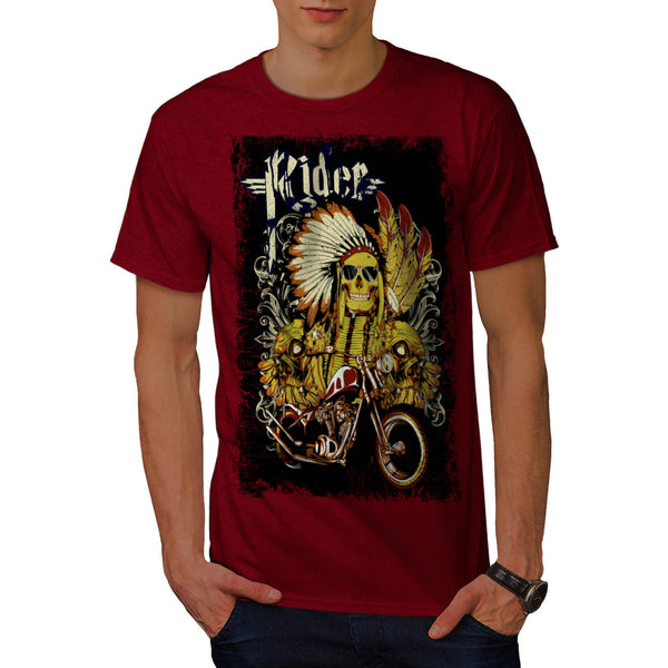 Indian Bike Rider USA Mens T-Shirt