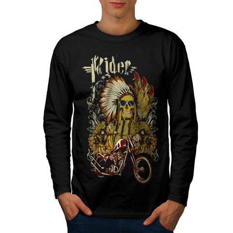Indian Bike Rider USA Mens Long Sleeve T-Shirt