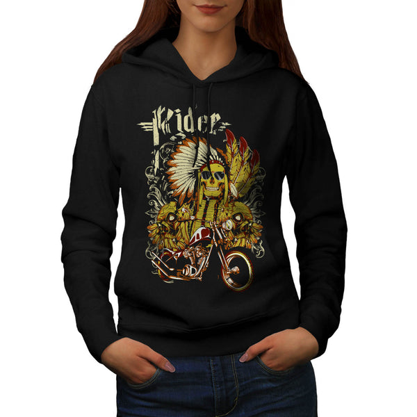 Indian Bike Rider USA Womens Hoodie