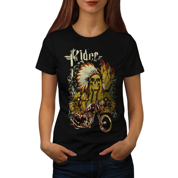 Indian Bike Rider USA Womens T-Shirt
