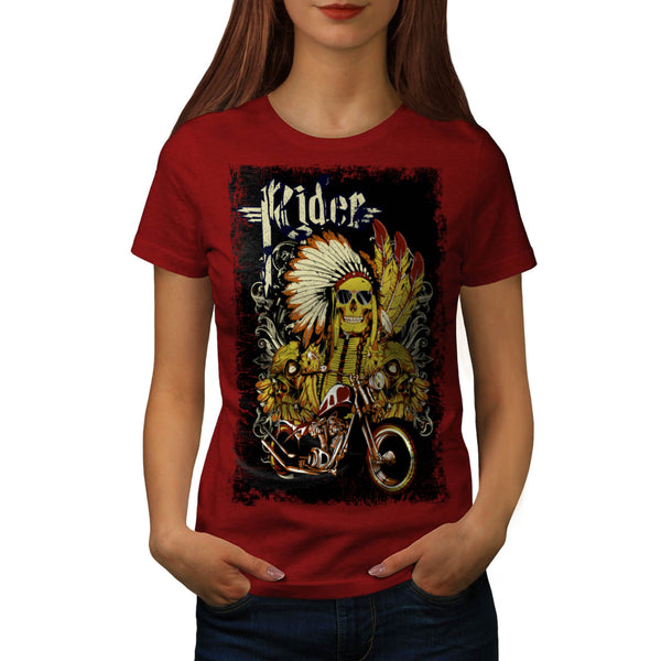 Indian Bike Rider USA Womens T-Shirt
