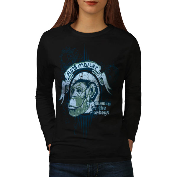 Funk Master Monkey Womens Long Sleeve T-Shirt