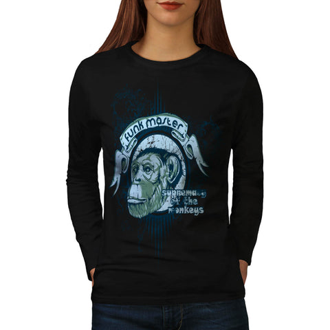 Funk Master Monkey Womens Long Sleeve T-Shirt