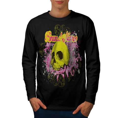 Monster Skull Brand Mens Long Sleeve T-Shirt