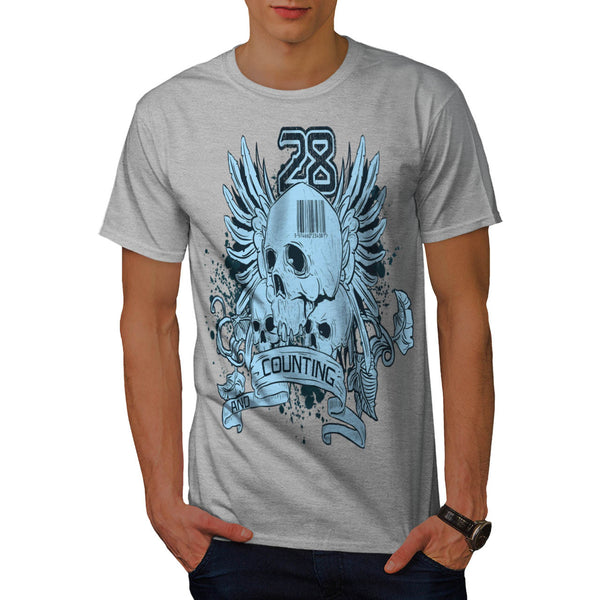 Ghost Skull Die Count Mens T-Shirt