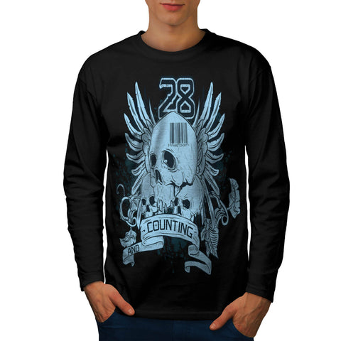 Ghost Skull Die Count Mens Long Sleeve T-Shirt