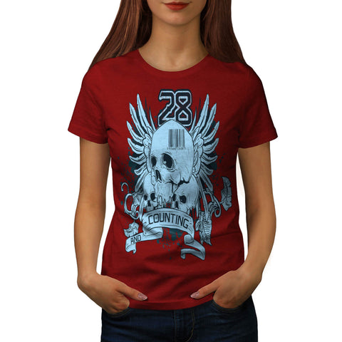 Ghost Skull Die Count Womens T-Shirt