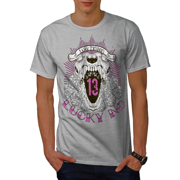 Lucky Number 13 Grin Mens T-Shirt