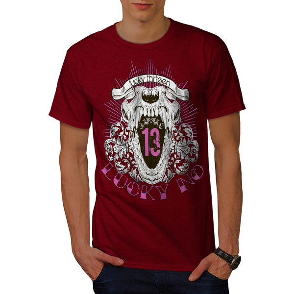 Lucky Number 13 Grin Mens T-Shirt