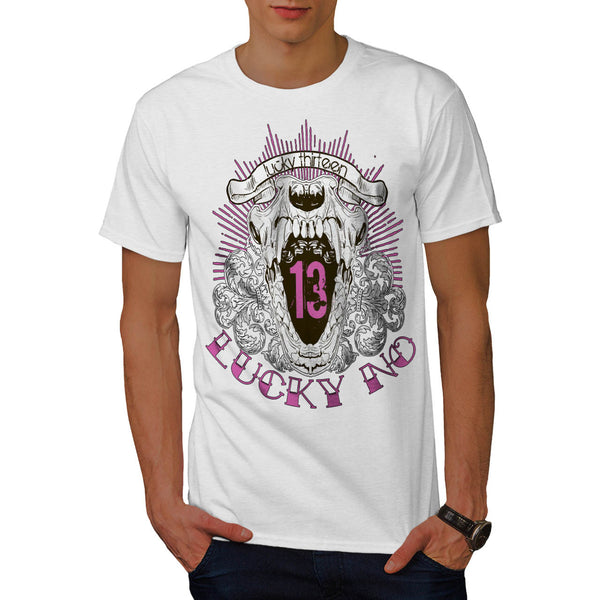 Lucky Number 13 Grin Mens T-Shirt