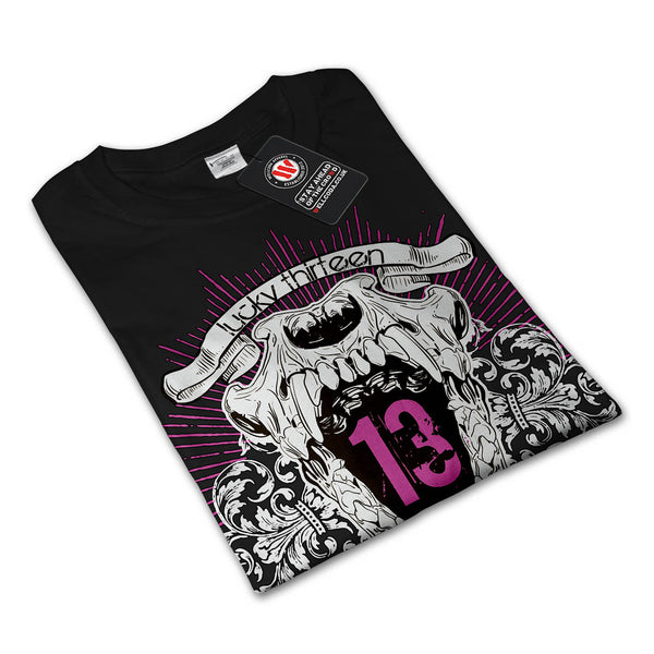 Lucky Number 13 Grin Womens Long Sleeve T-Shirt