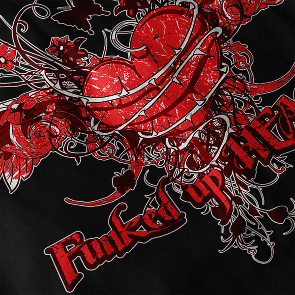 Funked Up Heart Love Mens Hoodie