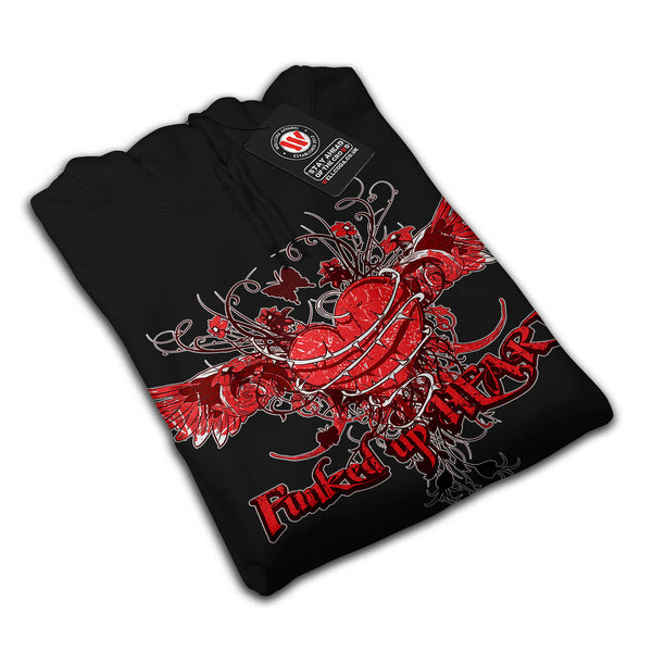 Funked Up Heart Love Mens Hoodie