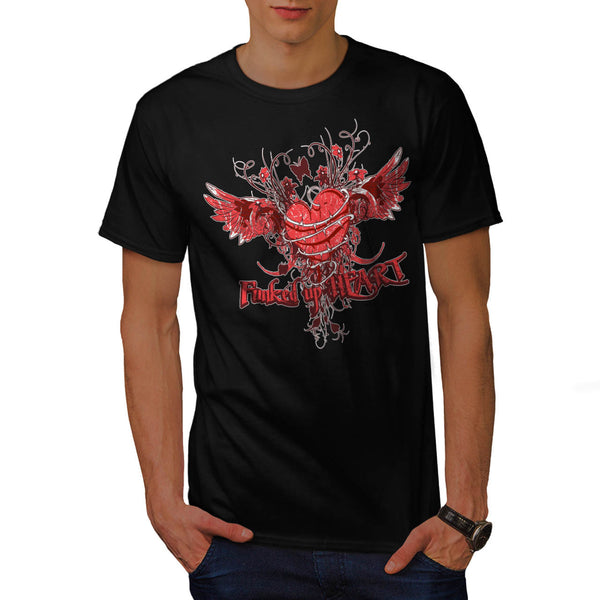 Funked Up Heart Love Mens T-Shirt