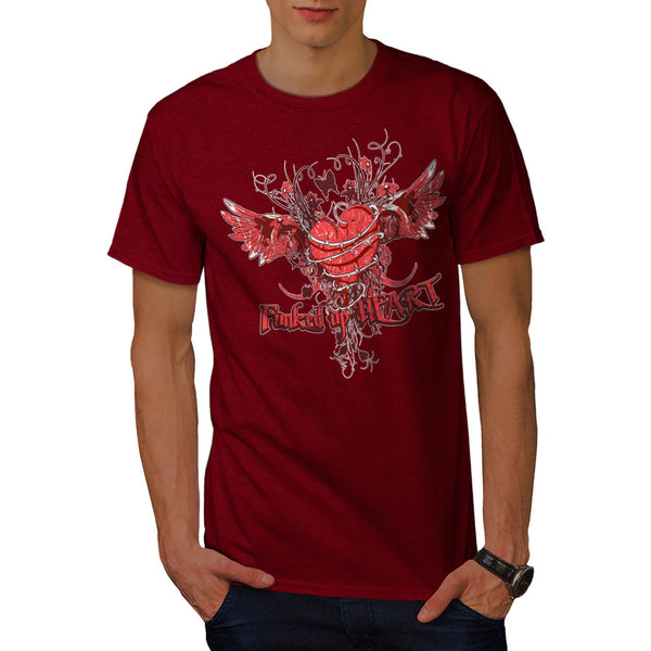 Funked Up Heart Love Mens T-Shirt