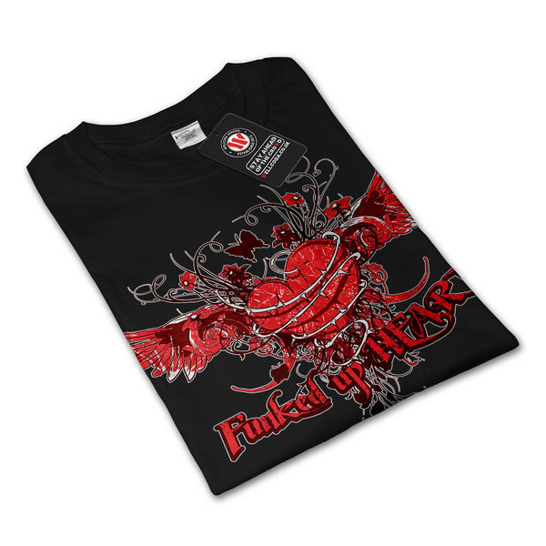 Funked Up Heart Love Womens Long Sleeve T-Shirt