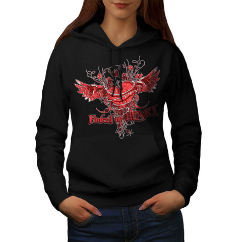 Funked Up Heart Love Womens Hoodie