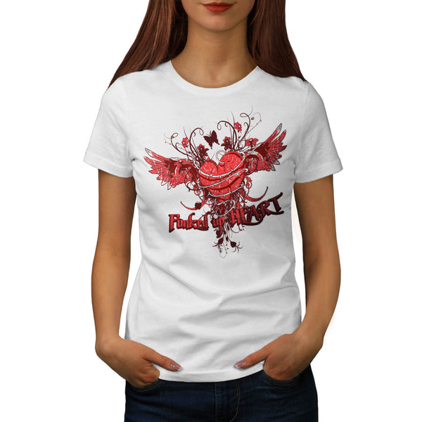 Funked Up Heart Love Womens T-Shirt