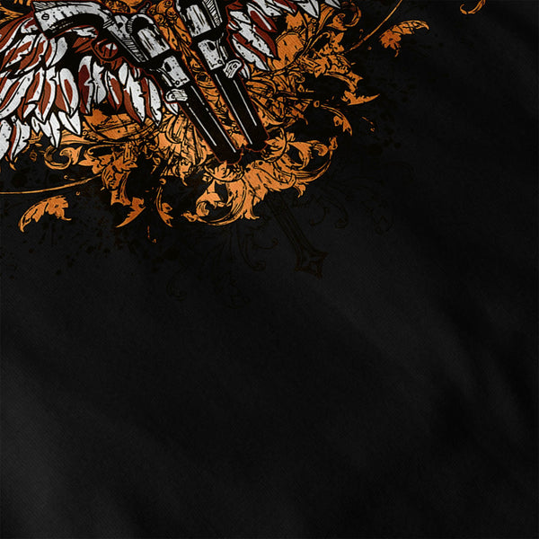 Pistol Gun Angel Wing Mens Long Sleeve T-Shirt