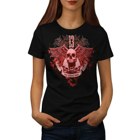 Ghost Lucky Skull Womens T-Shirt