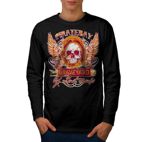 Pirate Bay Grave Yard Mens Long Sleeve T-Shirt