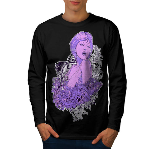 Model Poser Lady Hot Mens Long Sleeve T-Shirt