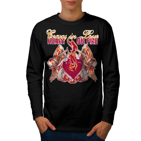 Crazy In Love Heart Mens Long Sleeve T-Shirt