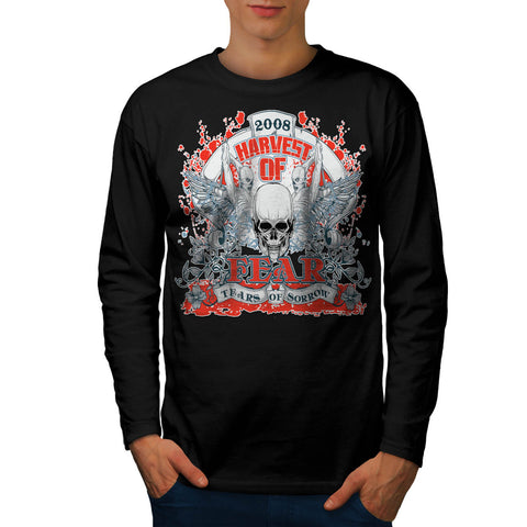 Harvest Of Fear Skull Mens Long Sleeve T-Shirt