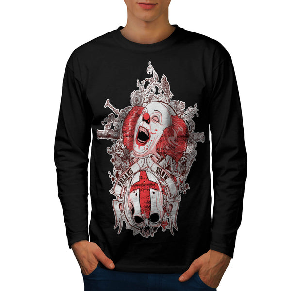 Death Horror Clown Mens Long Sleeve T-Shirt