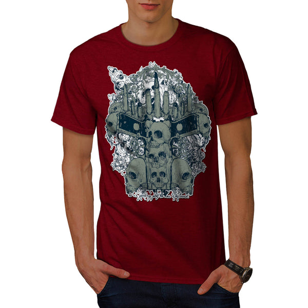 Gang Land Skull Guns Mens T-Shirt