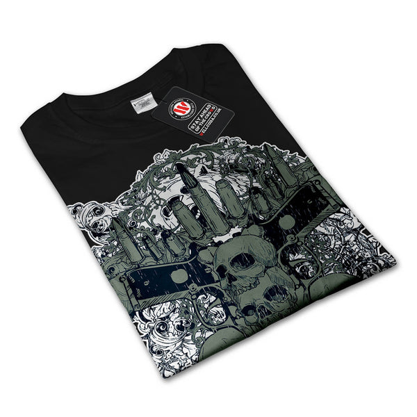Gang Land Skull Guns Womens Long Sleeve T-Shirt