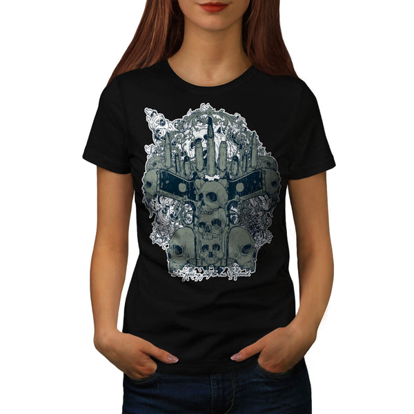 Gang Land Skull Guns Womens T-Shirt